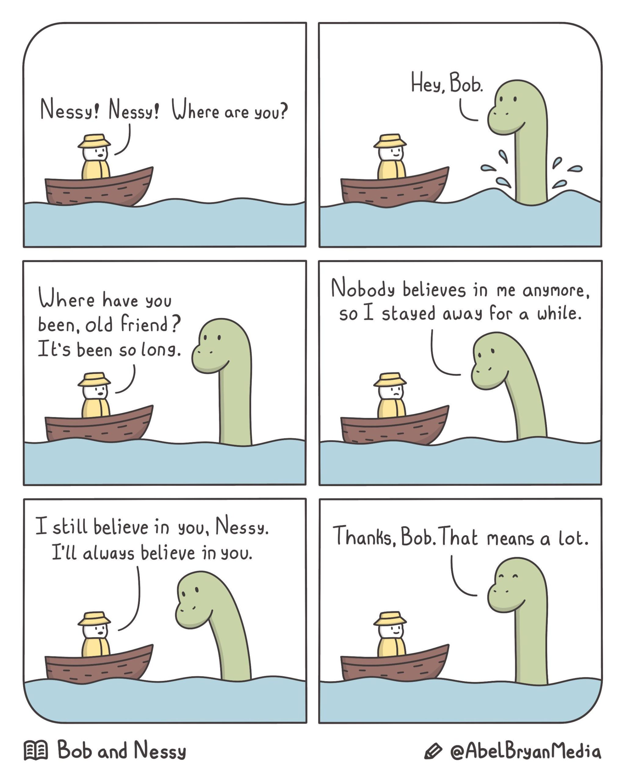 Bob and Nessy: Adventure Duo Encountering Mythical Creatures in a Whimsical Journey